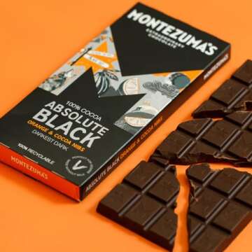 Montezuma Absolute Black 100% Cocoa With Orange And Coco Nibs 90g