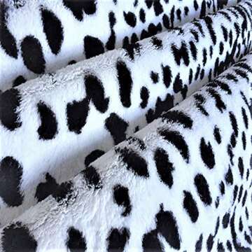 JACCAWS Faux Leopard Rug Large - Black and White Speckled (4.6ft x 6.6ft) - Leopard Print Area Rug for a Western Boho Decor - Synthetic, Cruelty-Free Animal Hide Carpet with No-Slip Backing (Leopard)