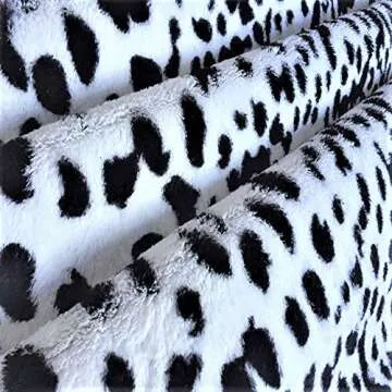 JACCAWS Faux Leopard Rug Large - Black and White Speckled (4.6ft x 6.6ft) - Leopard Print Area Rug for a Western Boho Decor - Synthetic, Cruelty-Free Animal Hide Carpet with No-Slip Backing (Leopard)
