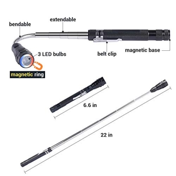 DR.LILIANG LED Magnetic Pickup Tool Flexible 22 Inch Reach