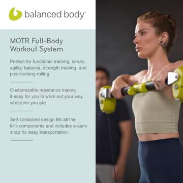 Balanced Body MOTR Pilates Bar, Workout Equipment for Fitness, Balance Strength & Agility, Exercise Equipment for Abs, Legs, HIPS, Waist & Arms