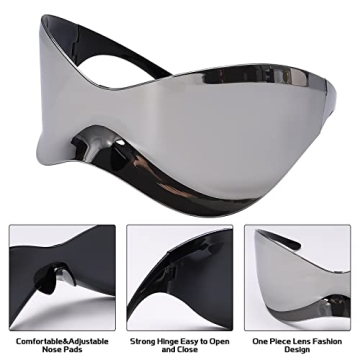 GUVIVI Fashionable Futuristic Oversized Sunglasses
