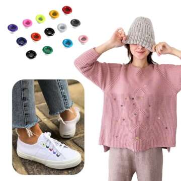 210 Set 3mm Metal Eyelets for Paper Crafts 1/8inch, Colored Eyelets Grommets with Washers, Round Eyelet Grommets for Paper Crafting, Scrapbooking Card Making, Fabric Leather Craft, Shoes Clothes