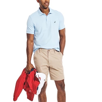 Nautica Men's Short Sleeve Deck Polo Shirt - Noon Blue