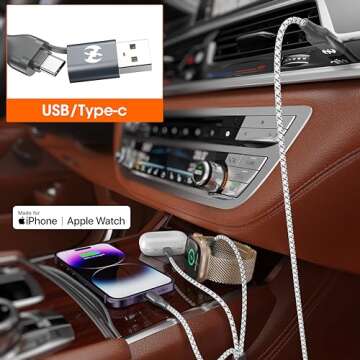 Versatile Multi Charging Cable for Apple Watch and iPhone