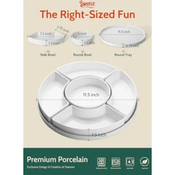 Sweese Porcelain Divided Serving Dishes for Stylish Entertaining
