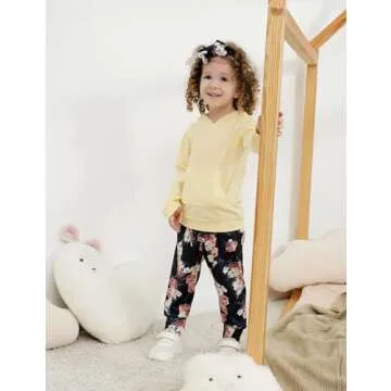 Okgirl Baby Girl Clothes Long Sleeve Hoodie Sweatshirt Floral Pants With Headband Outfit Sets(12-18 Months)