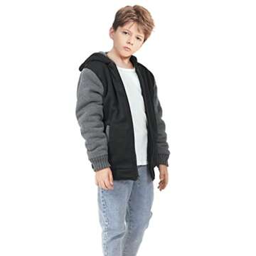 GEEK LIGHTING Boys Sherpa Lined Hoodie for Warmth and Style