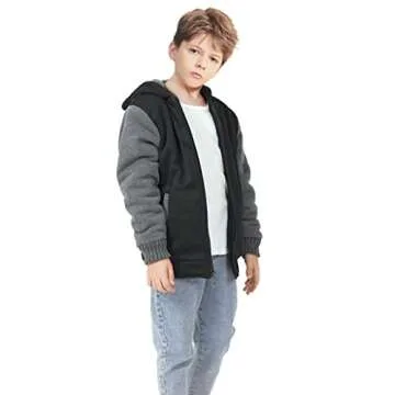 GEEK LIGHTING Boys Sherpa Lined Hoodie for Warmth and Style