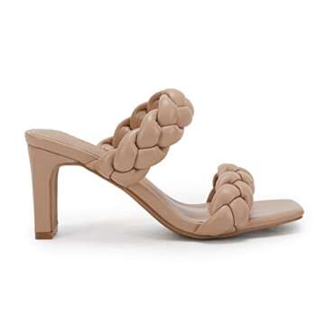 Stylish PiePieBuy Women's Braided Chunky Heeled Sandals