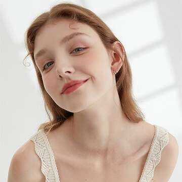 Trinckle 2 Pairs Double Hoop Earrings, Gold Cartilage Earrings for Women, Small Silver Helix Piercing Jewelry,Spiral Nose Ring Tiny Twist Earrings as Gift for Teen Girls