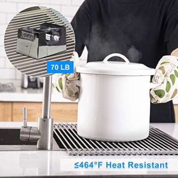 SR SUN RISE Roll Up Dish Drying Rack Over The Sink (Warm Gray, 20.8" x 15")