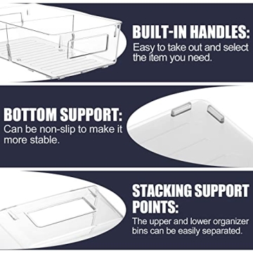 ESARORA Clear Storage Bin Set - Durable 8 Pack for Organization