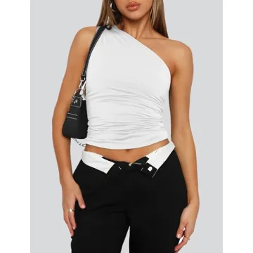 Matunana Trendy One Shoulder Crop Top for Women