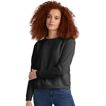Hanes Women's EcoSmart Crewneck Sweatshirt, Ebony, X-Large