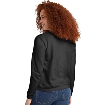 Hanes Women's EcoSmart Crewneck Sweatshirt, Ebony, X-Large