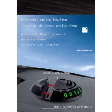 Multifunction Car Anti-Slip Mat Auto Universal Phone Holder, Rotatable Anti Skid Car Dashboard Pad w...