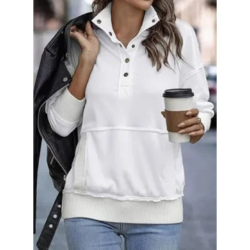 SHEWIN Women's Casual Sweatshirt Stylish Lightweight Pullover