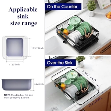 Kitsure Dish Drying Rack: Stainless Steel Space-Saver