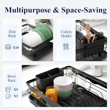 Kitsure Dish Drying Rack: Stainless Steel Space-Saver