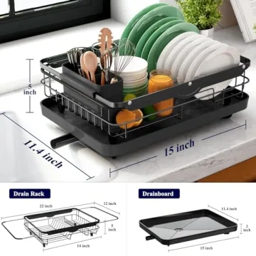 Kitsure Dish Drying Rack: Stainless Steel Space-Saver