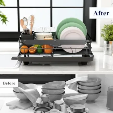 Kitsure Dish Drying Rack: Stainless Steel Space-Saver