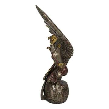 Ebros Gift Egyptian Goddess of Motherhood and Magic Isis Ra with Open Wings Holding Ankh and Weapon Figurine 9" H Decorative Gods of Egypt Statue Collectible