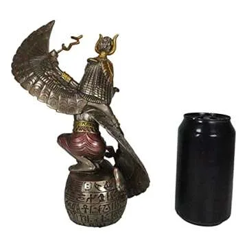 Ebros Gift Egyptian Goddess of Motherhood and Magic Isis Ra with Open Wings Holding Ankh and Weapon Figurine 9" H Decorative Gods of Egypt Statue Collectible