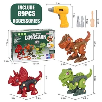 Sanlebi Take Apart Dinosaur Toy Set for Ages 3-7