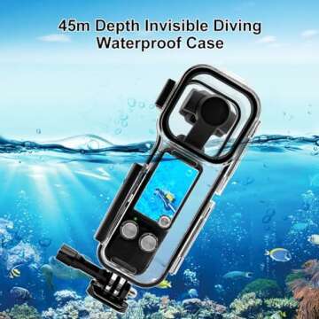 PULUZ 45M/147FT Diving Case for DJI Osmo Pocket 3 Underwater Waterproof Case Housing Diving Shell for Osmo Pocket 3 Action Camera Protecive Case Accessories for Diving Surfing Swimming Skiing