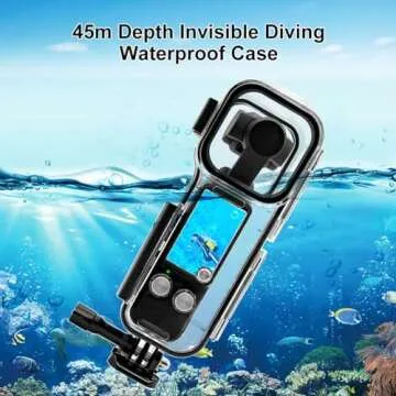 PULUZ 45M/147FT Diving Case for DJI Osmo Pocket 3 Underwater Waterproof Case Housing Diving Shell for Osmo Pocket 3 Action Camera Protecive Case Accessories for Diving Surfing Swimming Skiing