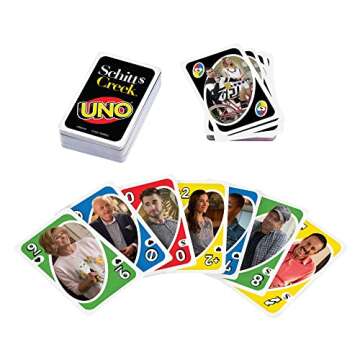 Mattel Games ​​UNO Schitt's Creek Card Game for Teens & Adults for Family or Game Night with Special Rule for 2-10 Players