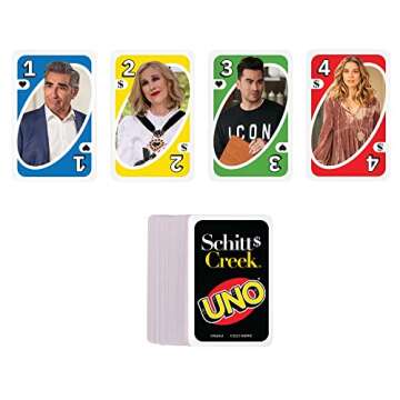 Mattel Games ​​UNO Schitt's Creek Card Game for Teens & Adults for Family or Game Night with Special Rule for 2-10 Players
