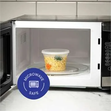 Deli Containers with Lids [48 Sets - 16 oz.] Pint Plastic Soup Container - Disposable Deli Food Storage Containers with Airtight Lids for Freezer & Restaurant Takeout