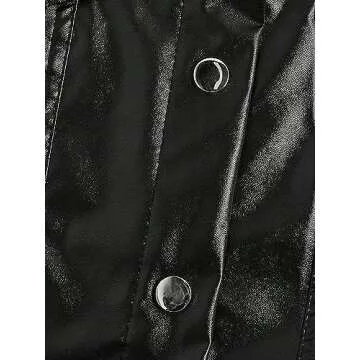 WDIRARA Women's Leather Fringe Jacket Fire Print Button Front Crop Casual PU Blazer with Pocket Black Multi M