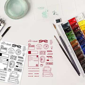 GLOBLELAND Books to Read Clear Stamps for Creative Scrapbooking DIY Projects