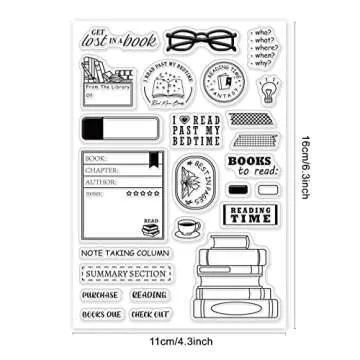 GLOBLELAND Books to Read Stamps for Creative DIY Projects