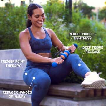 MOBO | 7-in-1 Myofascial Release Tool & Trigger Point Massager Tool | Massage Stick, Muscle Roller Stick & Foam Rollers Alternative | for Deep Tissue Pain Relief & Improved Mobility