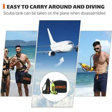 SMACO 1L Mini Scuba Tank S400 for Safe Diving Adventures