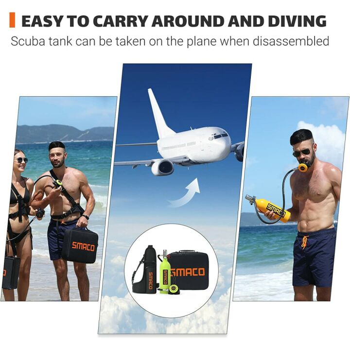 SMACO 1L Mini Scuba Tank S400 for Safe Diving Adventures