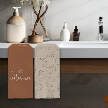 FIicy Fall Pumpkin Kitchen Towels Set - 2 Decorative Towels