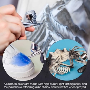 Ultimate Acrylic Airbrush Paint Set with 54 Colors and Supplies