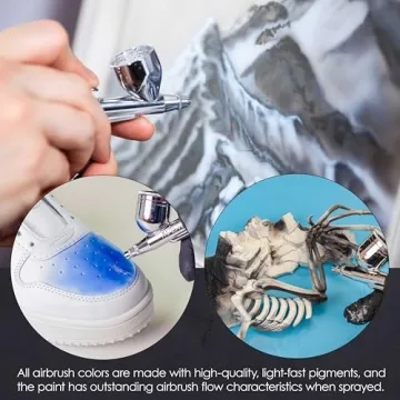 Ultimate Acrylic Airbrush Paint Set with 54 Colors and Supplies