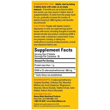 Nature Made SAM-e 200 mg for Mood and Joint Support