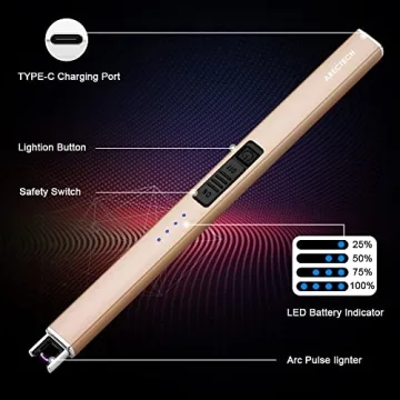 ARECTECH Rechargeable Electric Lighter - Safe & Sleek Candle Tool