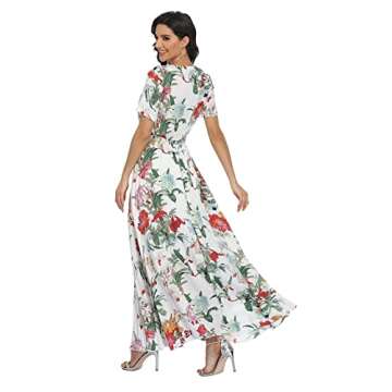 VintageClothing Women's Floral Maxi Dresses Boho Button Up Split Summer Casual Long Dress Beach Part...