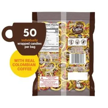 Colombina Coffee Delight Hard Candy - 50 Count Gluten-Free Coffee Treats Made in Colombia