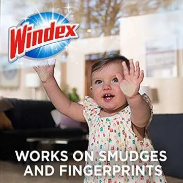 Windex Wipes Glass Cleaning Ammonia Free, Pre-Moistened Glass and Surface Wipes to Clean Home Surfaces, Household Essentials, Original Scent, 38 Count (Pack of 6)
