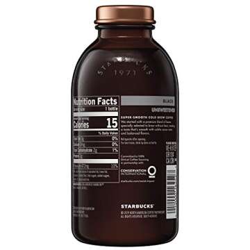 Starbucks Cold Brew Coffee, Black Unsweetened, 11 oz Glass Bottles, 6 Count