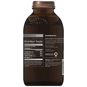 Starbucks Cold Brew Coffee, Black Unsweetened, 11 oz Glass Bottles, 6 Count